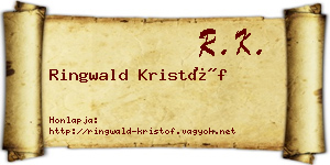 Ringwald Kristóf névjegykártya